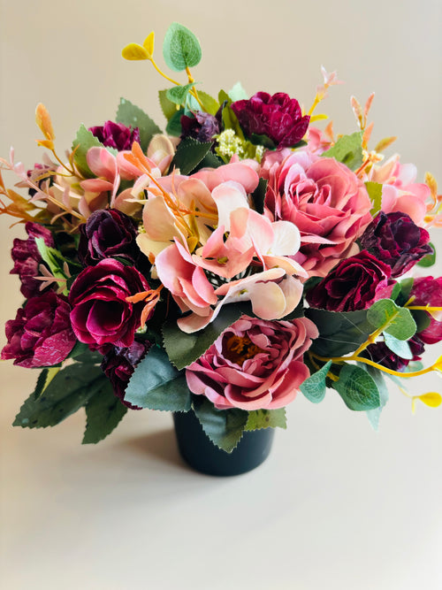 Dusky Pink Artificial Floral Grave Tribute - Long Lasting