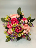 Hot Pink Artificial Floral Grave Tribute - Long Lasting