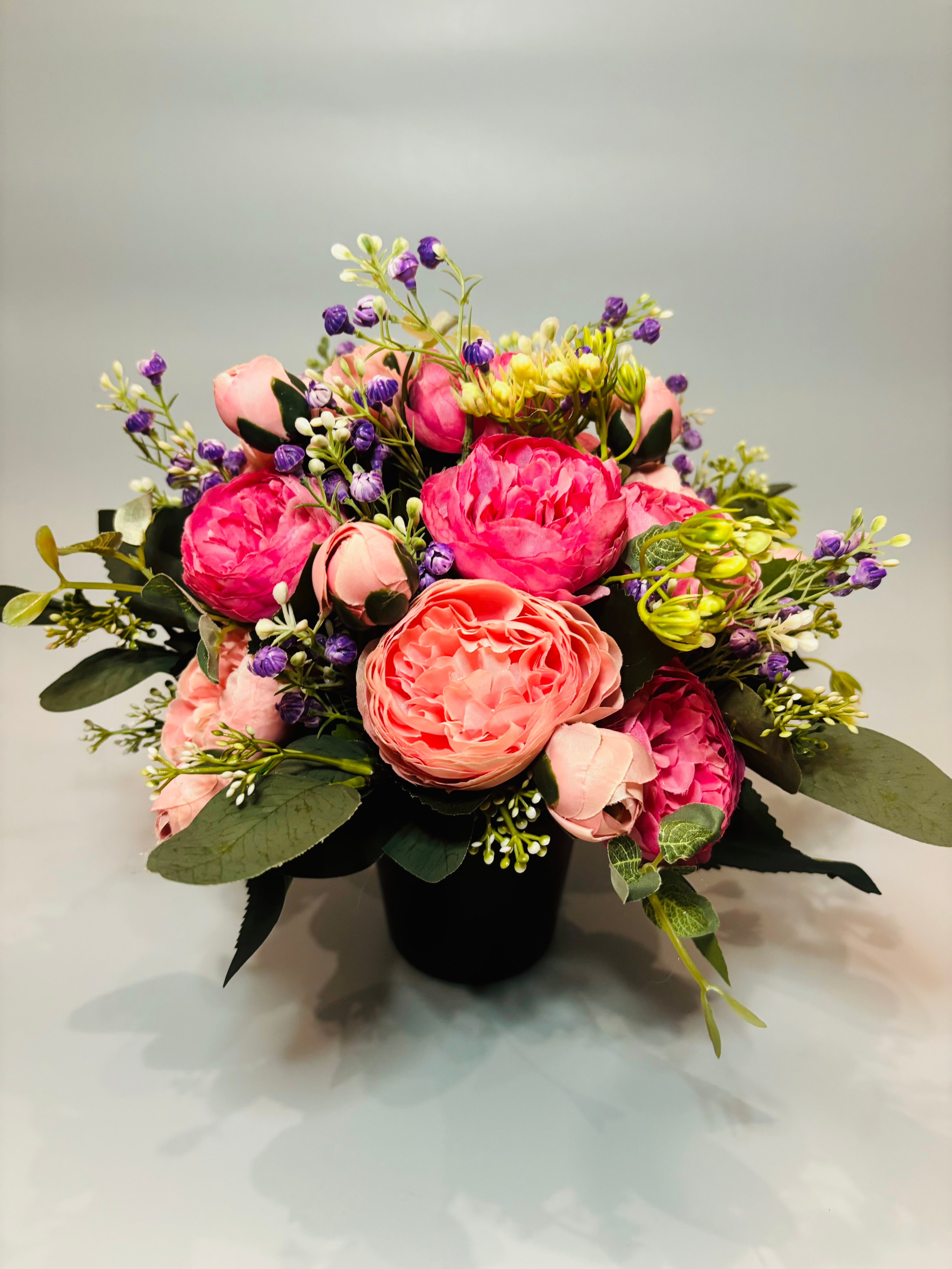 Hot Pink Artificial Floral Grave Tribute - Long Lasting